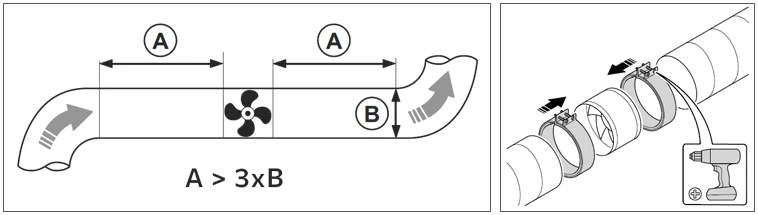 Правила установки канального вентилятора